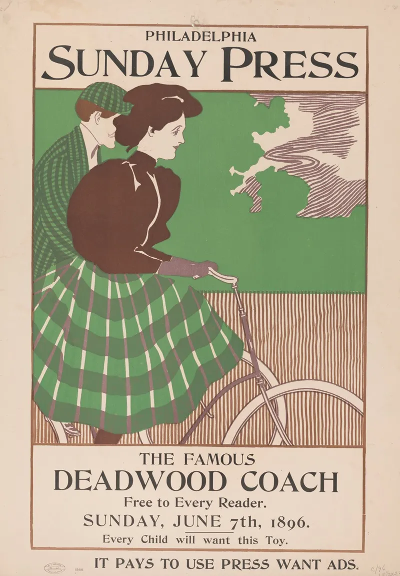The Famous Deadwood Coach Free To Every Reader Sunday June 7th 1896 Wall Art by George Reiter Brill - High-Resolution Digital Print