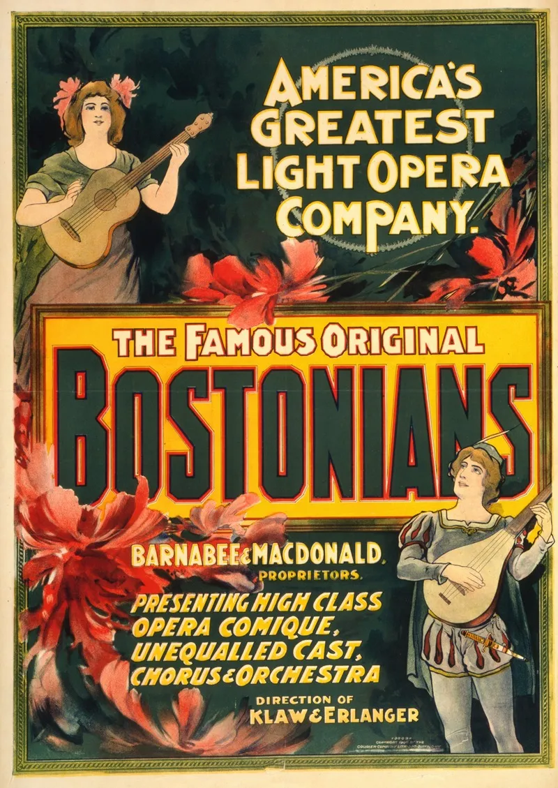 The Famous Original Bostonians Americas Greatest Light Opera Company Wall Art by Anonymous - High-Resolution Digital Print