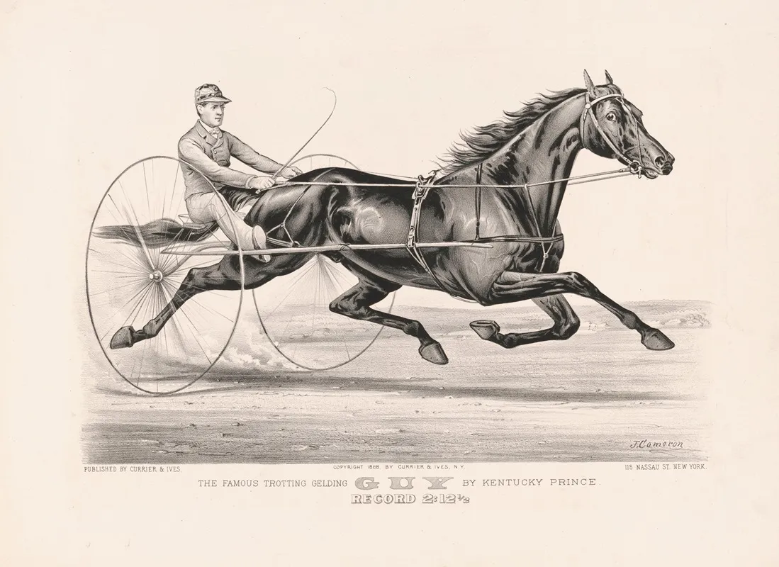 The Famous Trotting Gelding Guy By Kentucky Prince Wall Art by John Cameron - High-Resolution Digital Print
