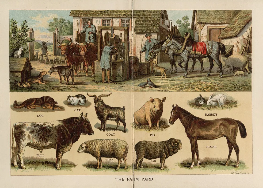The Farm Yard Wall Art by Frederick Warne &amp; Co - High-Resolution Digital Print
