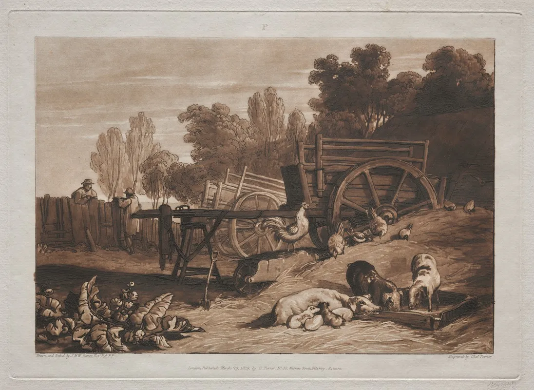 The Farmyard With The Cock Wall Art by Joseph Mallord William Turner - High-Resolution Digital Print