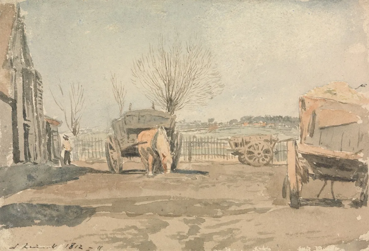 The Farmyard Wall Art by John Linnell - High-Resolution Digital Print