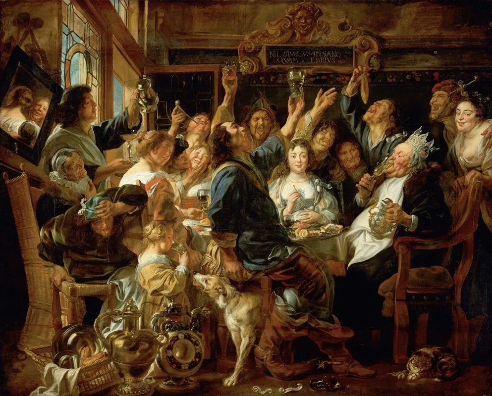 The Feast Of The Bean King Wall Art by Jacob Jordaens - High-Resolution Digital Print