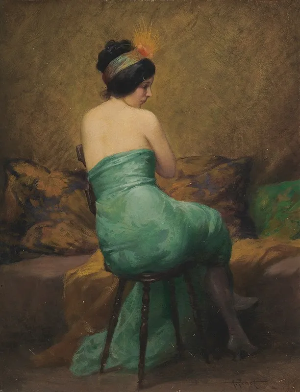 The Feathered Headband Wall Art by Albert Joseph Pénot - High-Resolution Digital Print