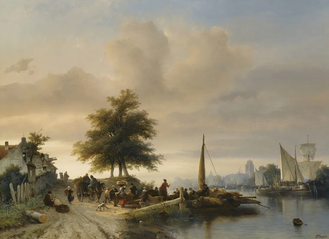 The Ferry On The Maas Near Dordrecht