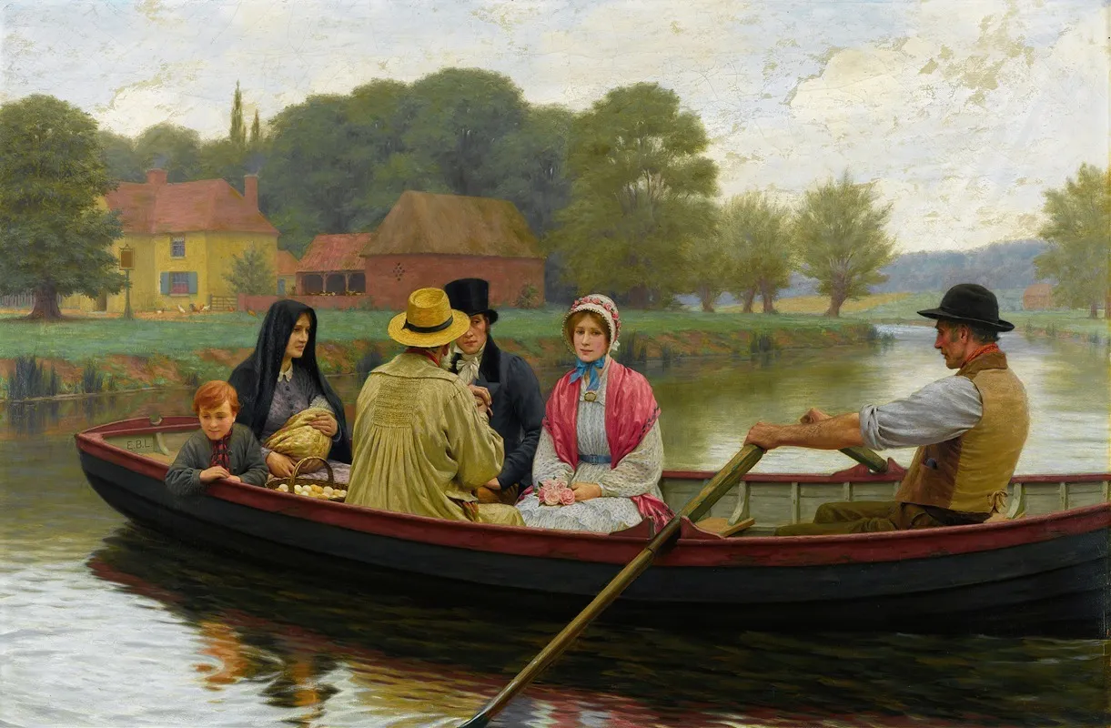 The Ferry Wall Art by Edmund Blair Leighton - High-Resolution Digital Print