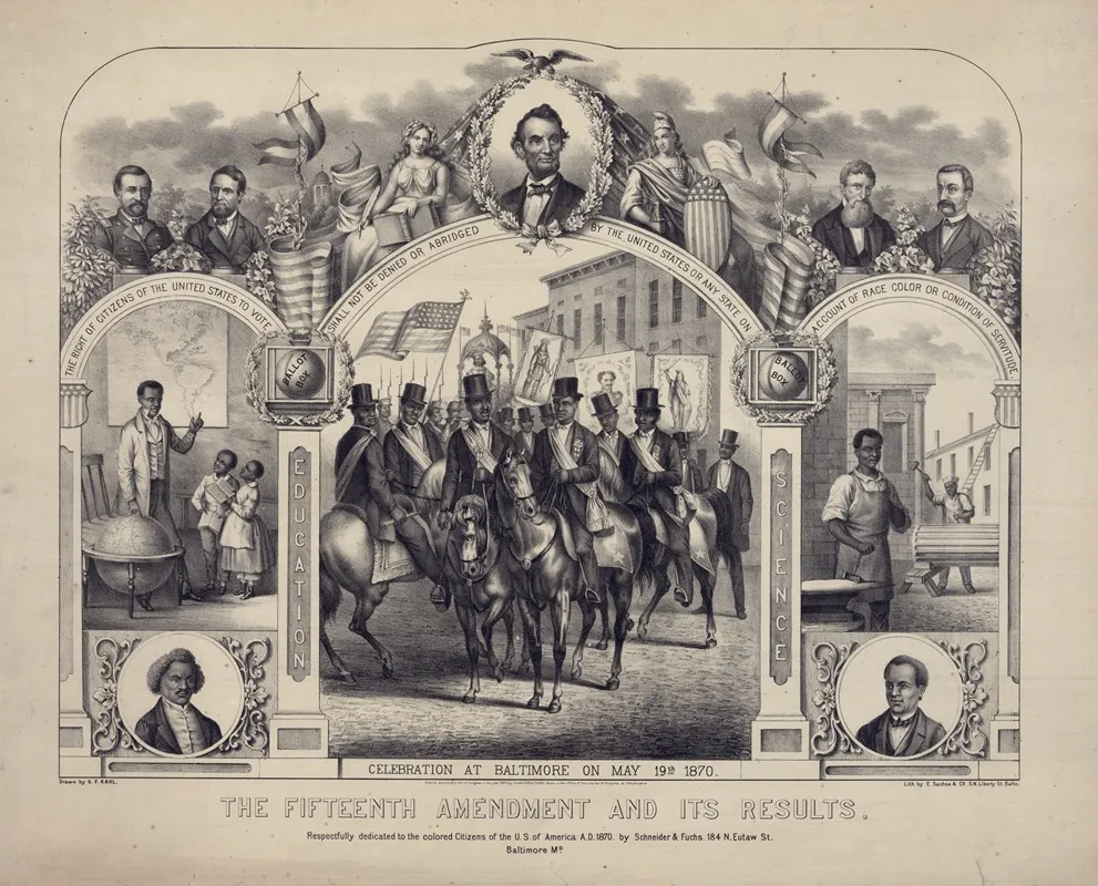 The Fifteenth Amendment And Its Results Wall Art by G. F. Kahl - High-Resolution Digital Print