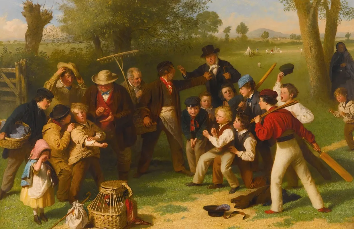 The Fight The Cricket Match Wall Art by John Morgan - High-Resolution Digital Print