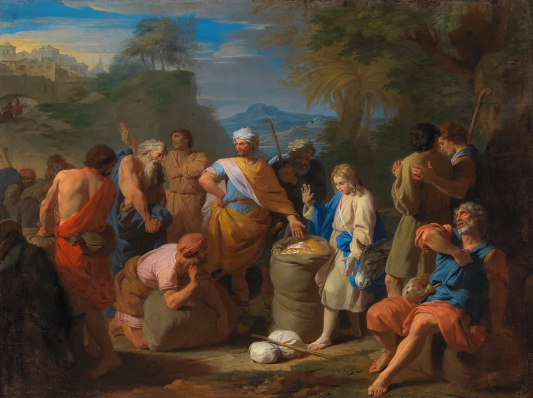 The Finding Of Josephs Cup In Benjamins Sack Wall Art by Nicolas de Poilly - High-Resolution Digital Print