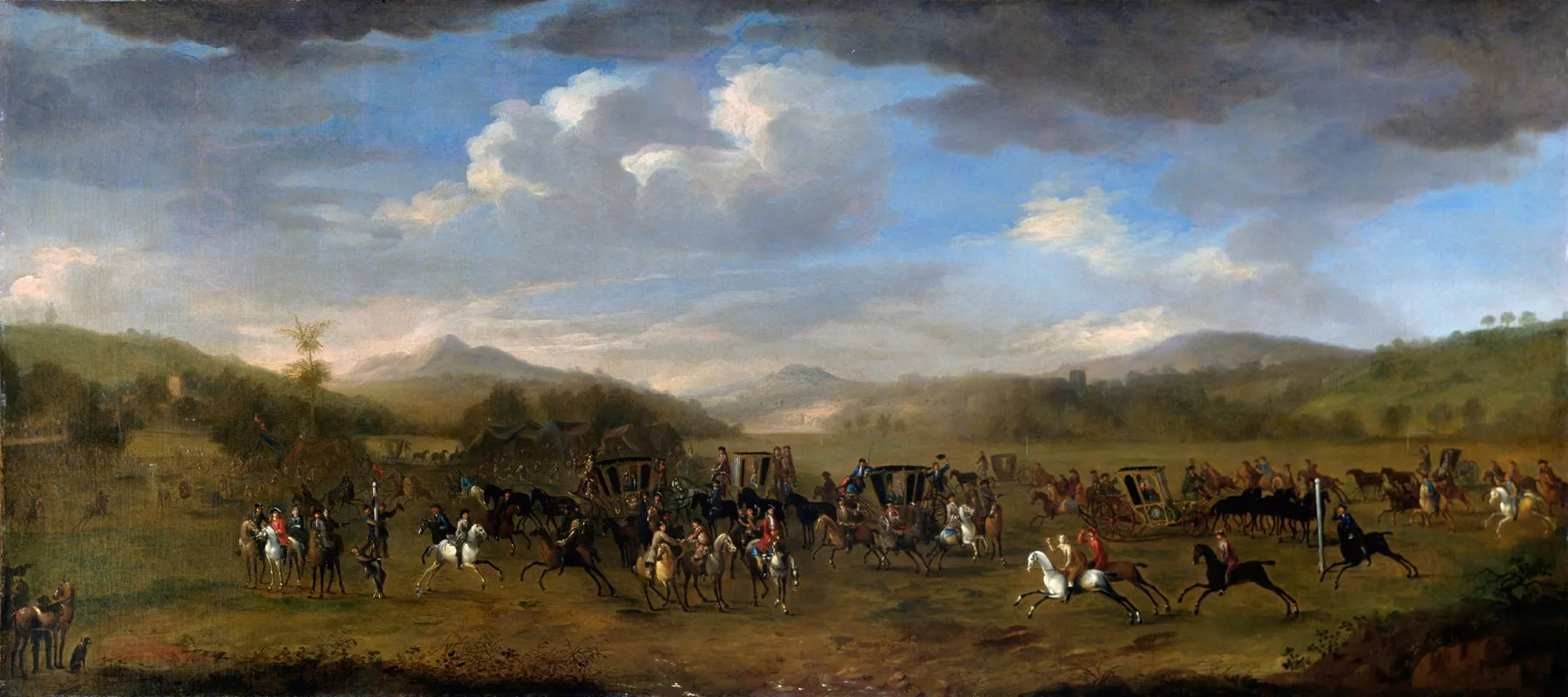 The Finish Of A Horse Race With A Country Fair In The Background Wall Art by James Ross - High-Resolution Digital Print