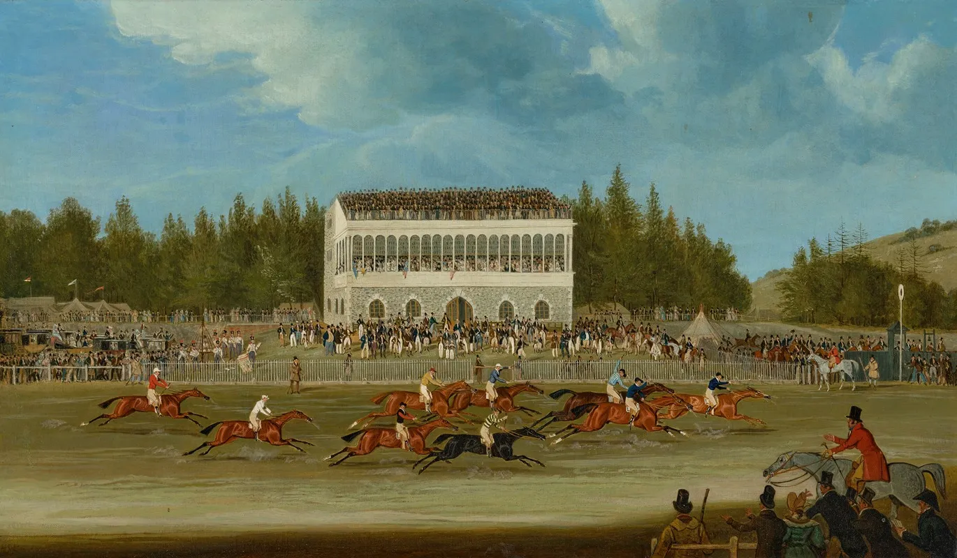 The Finish Of The Goodwood Cup 1833 With Mr Kents Rubini F Boyce Up Wall Art by James Pollard - High-Resolution Digital Print