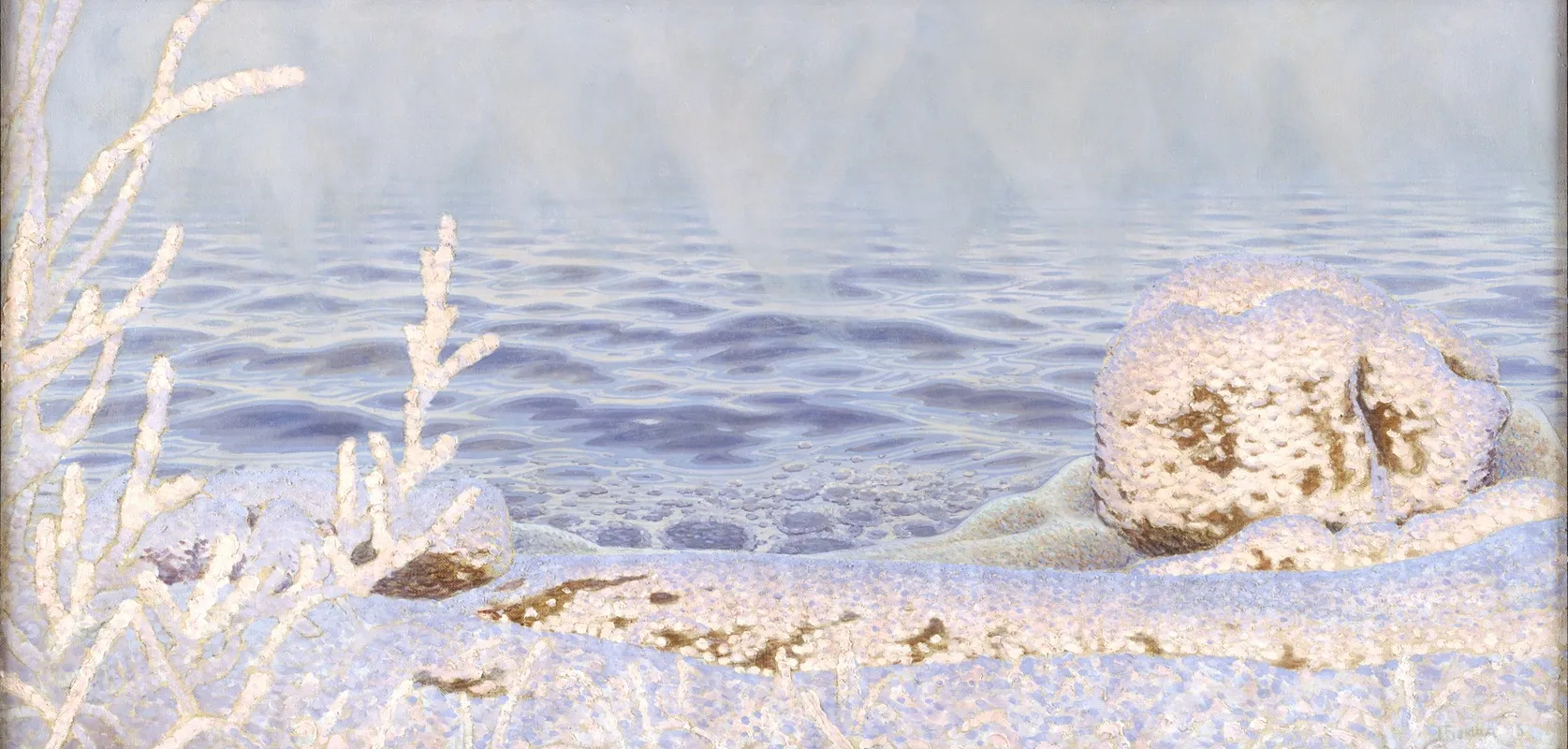 The First Breath Of Cold On The Water Wall Art by Gustaf Fjæstad - High-Resolution Digital Print
