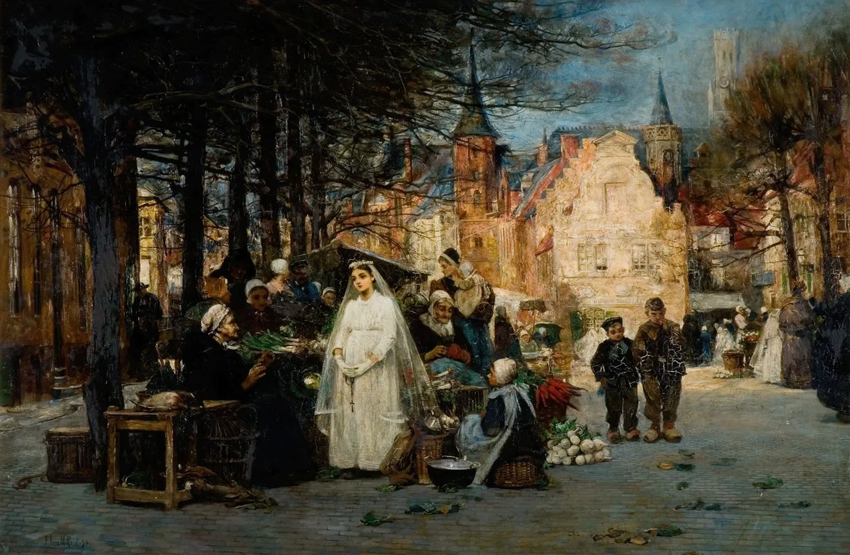 The First Communion Wall Art by Flora Macdonald Reid - High-Resolution Digital Print