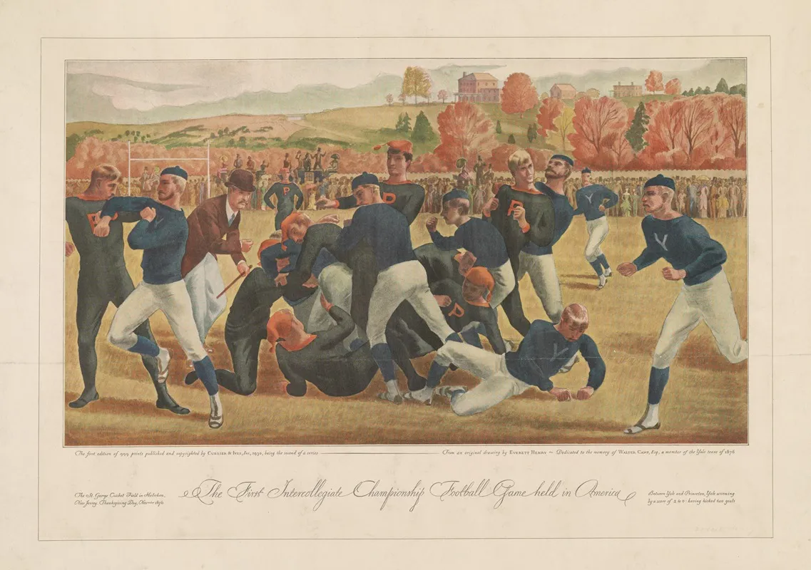 The First Intercollegiate Championship Football Game Held In America Wall Art by Everett Henry - High-Resolution Digital Print