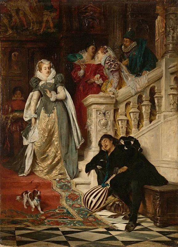 The First Meeting Of Mary Stuart And Rizzio Wall Art by David Neal - High-Resolution Digital Print