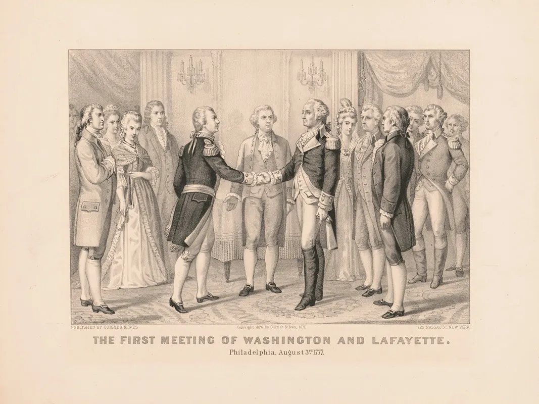 The First Meeting Of Washington And Lafayette Philadelphia August 3rd 1777