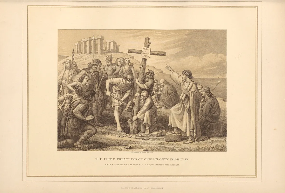 The First Preaching Of Christianity In Britain C W Cope Wall Art by Thomas Archer - High-Resolution Digital Print