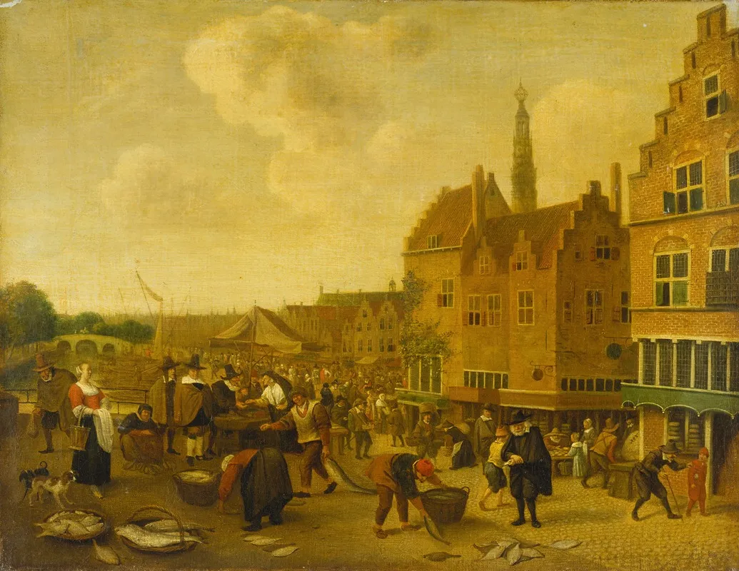 The Fish Market At Leyden