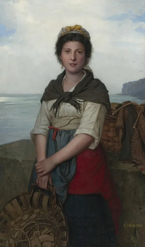 The Fishergirl Wall Art by Eugénie Marie Salanson - High-Resolution Digital Print