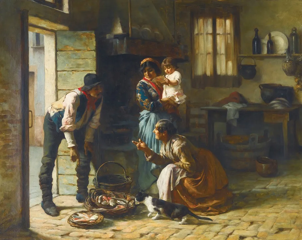 The Fishseller Wall Art by Giuseppe Barison - High-Resolution Digital Print