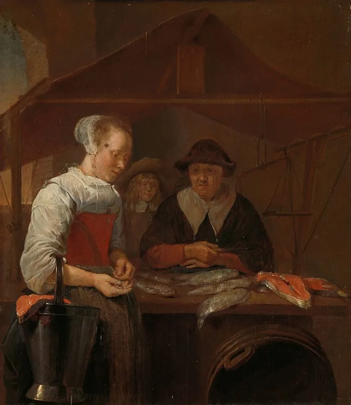 The Fishwife 2 Wall Art by Quirijn Van Brekelenkam - High-Resolution Digital Print