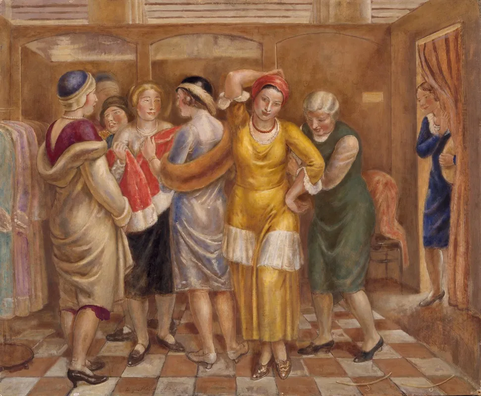 The Fitting Room Wall Art by Kenneth Hayes Miller - High-Resolution Digital Print