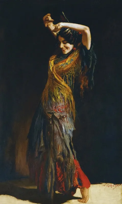 The Flamenco Dancer Wall Art by Leopold Schmutzler - High-Resolution Digital Print