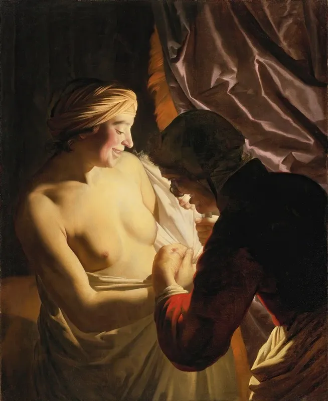 The Flea Hunt Wall Art by Gerard van Honthorst - High-Resolution Digital Print
