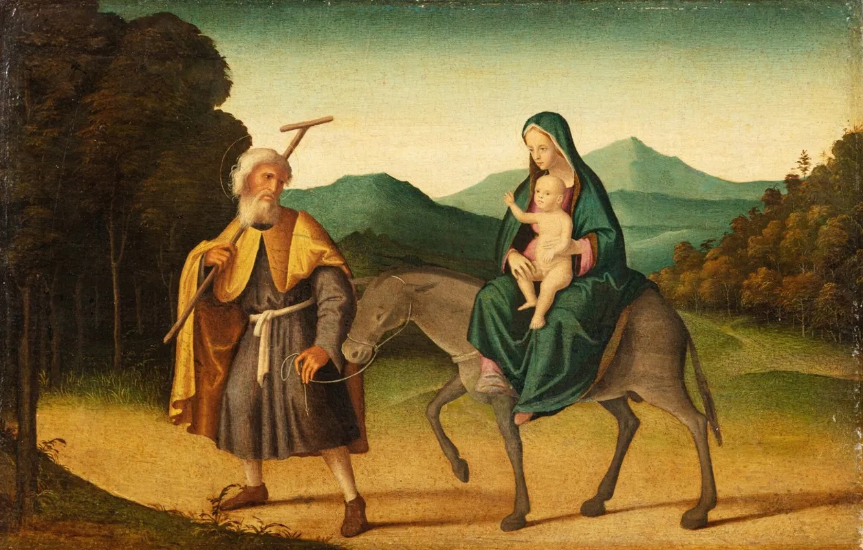 The Flight Into Egypt 43 Wall Art by Marco Palmezzano - High-Resolution Digital Print