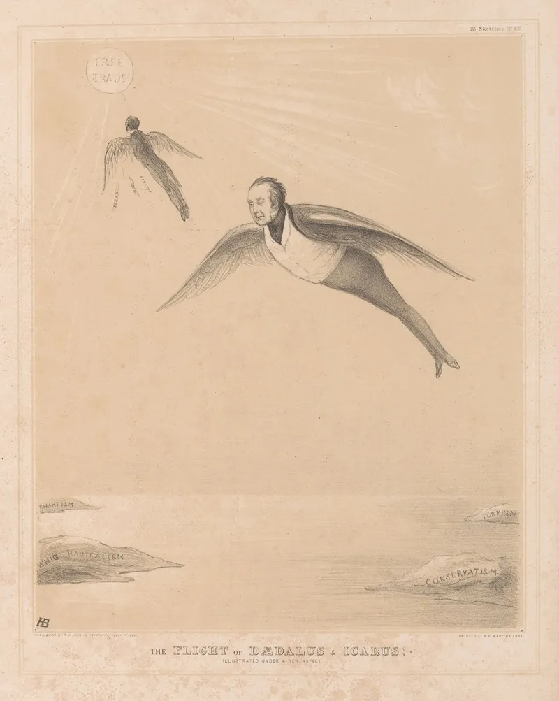 The Flight Of Daedalus And Icarus Illustrated Under A New Aspect Wall Art by John Doyle - High-Resolution Digital Print