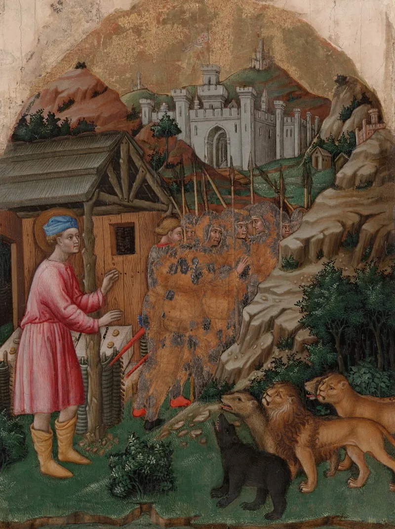The Flight Of The Soldiers Sent To Capture Saint Mamas Wall Art by Francesco dei Franceschi - High-Resolution Digital Print
