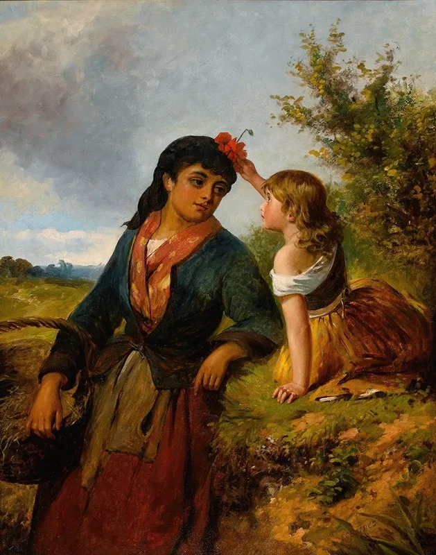 The Flower Girl 6 Wall Art by Edward Charles Barnes - High-Resolution Digital Print