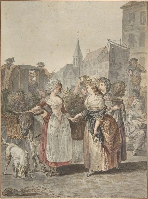 The Flower Girl La Petite Marchande De Fleurs Wall Art by Antoine-François Sergent - High-Resolution Digital Print