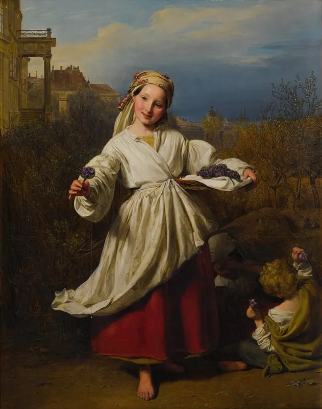 The Flower Seller 6 Wall Art by Ferdinand Georg Waldmüller - High-Resolution Digital Print
