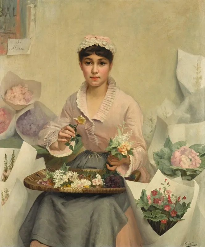 The Flower Seller 7 Wall Art by Louis Galliac - High-Resolution Digital Print