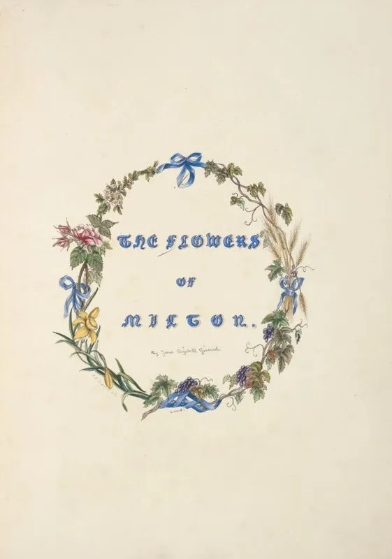 The Flowers Of Milton Title Page Wall Art by Jane Elizabeth Giraud - High-Resolution Digital Print