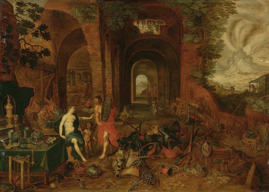 The Forge Of Vulcan Wall Art by Follower Of Jan Breughel The Younger - High-Resolution Digital Print