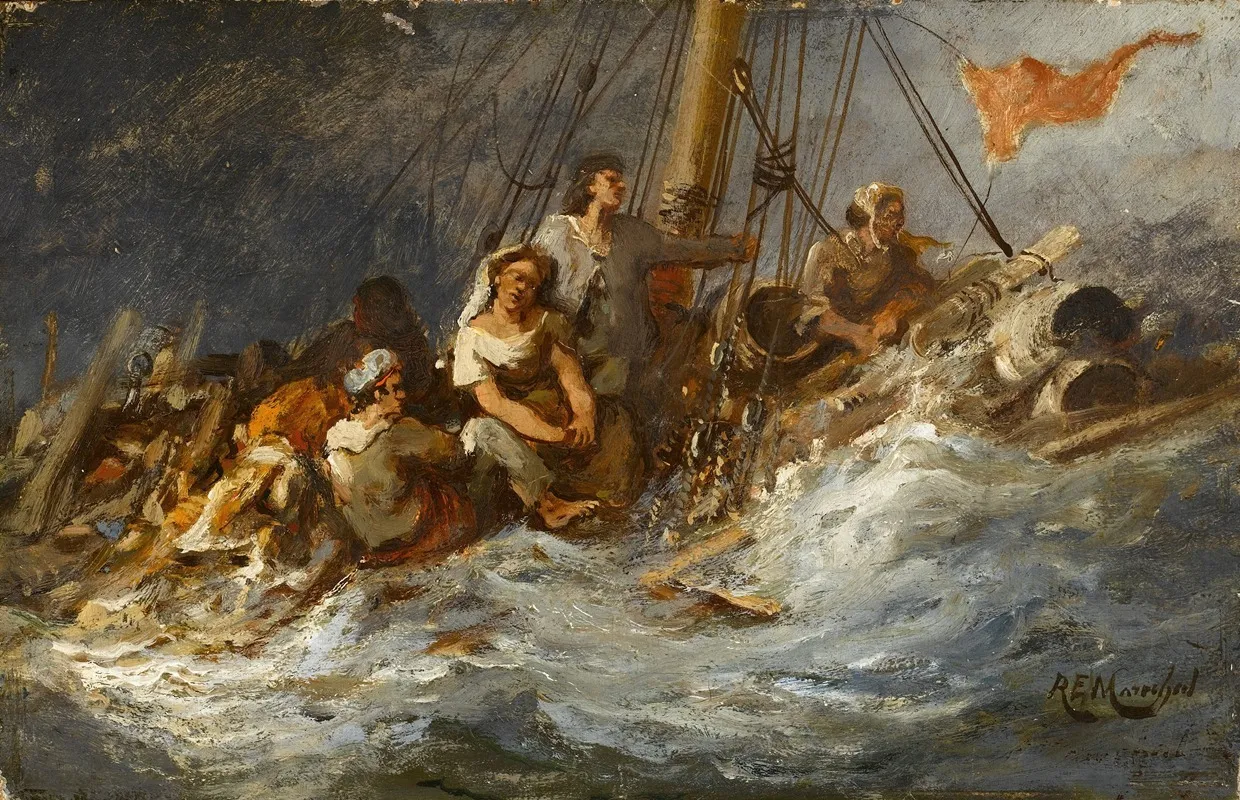 The Foundering Ship Wall Art by Émile-Raphael Marechal - High-Resolution Digital Print