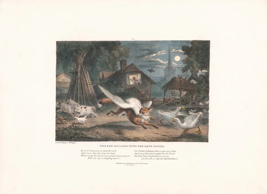 The Fox Escapes With Best Goose Wall Art by Thomas Mann Baynes - High-Resolution Digital Print