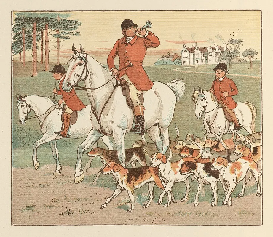 The Fox Jumps Over The Parsons Gate Pl 2 Wall Art by Randolph Caldecott - High-Resolution Digital Print