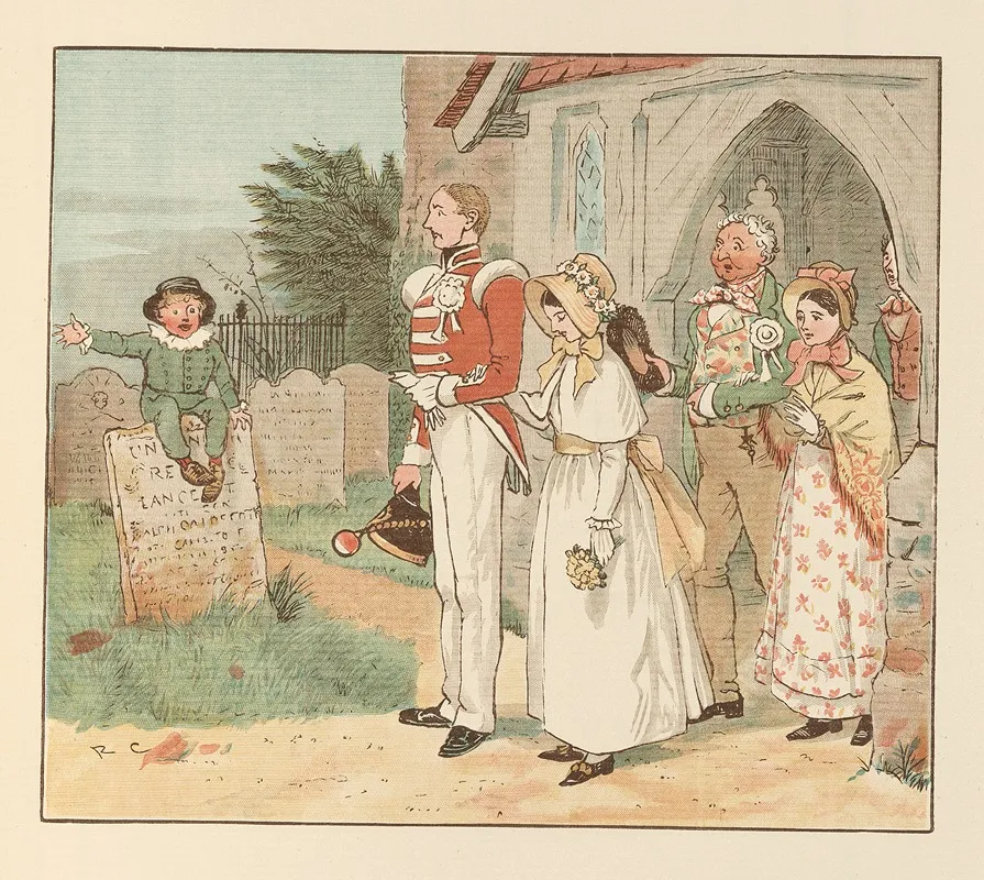 The Fox Jumps Over The Parsons Gate Pl 5 Wall Art by Randolph Caldecott - High-Resolution Digital Print