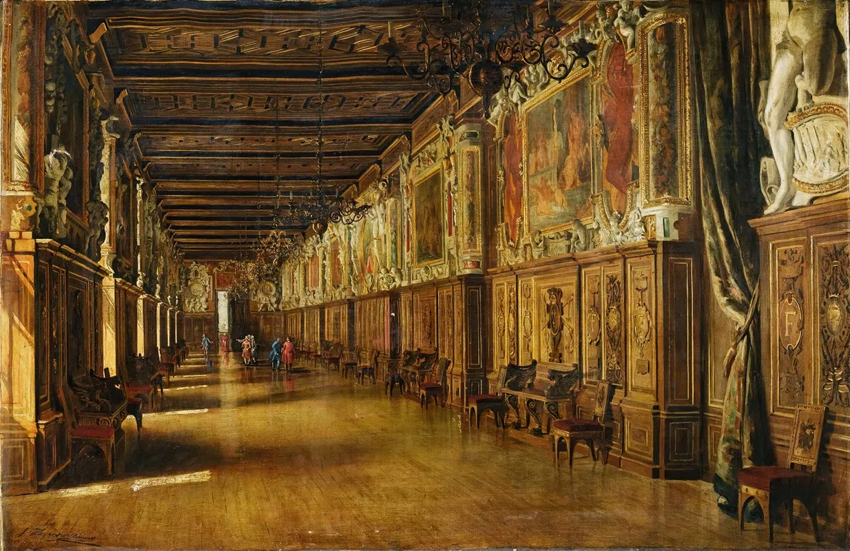 The Francois Ier Gallery In The Fontainebleau Castle