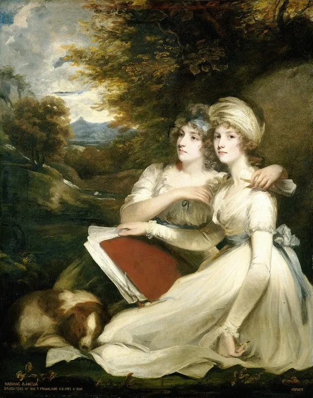 The Frankland Sisters Wall Art by John Hoppner - High-Resolution Digital Print