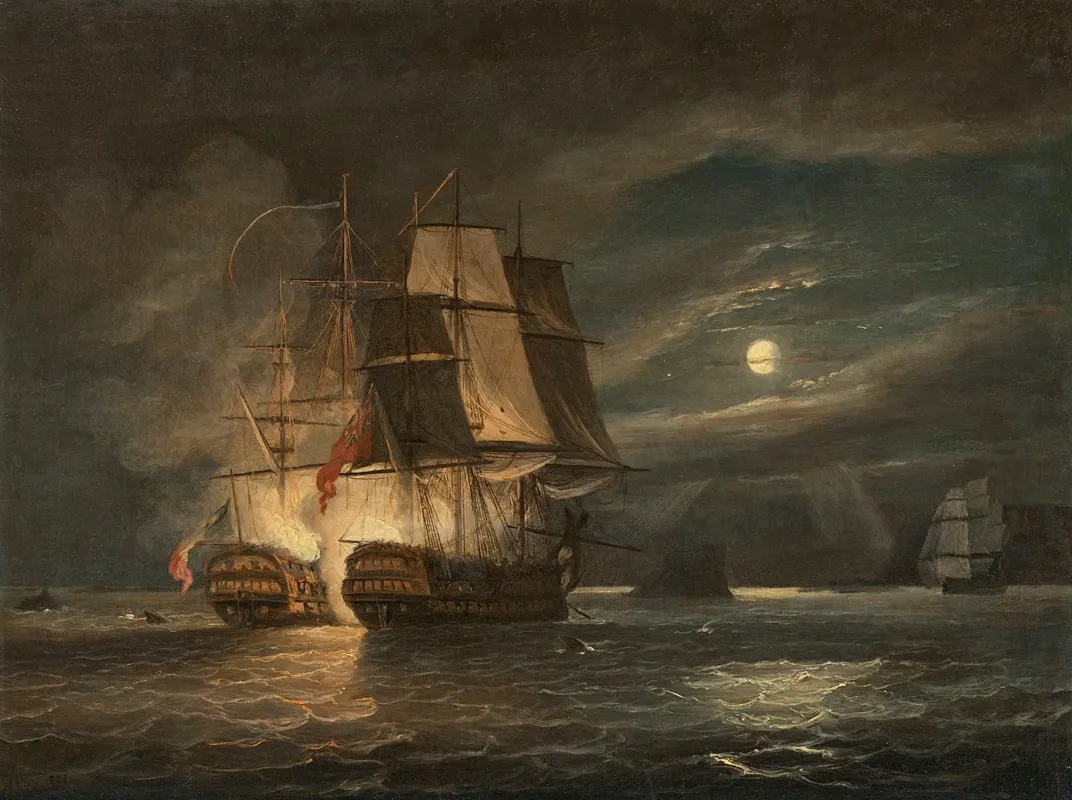 The French 74 Hercule Surrendering To H M S Mars Off Brest 21 April 1798