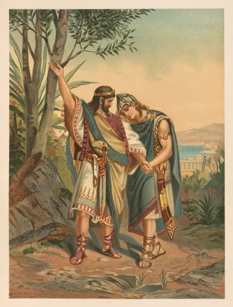 The Friendship Of David And Jonah Wall Art by Jan Ladislaw Sýkora - High-Resolution Digital Print