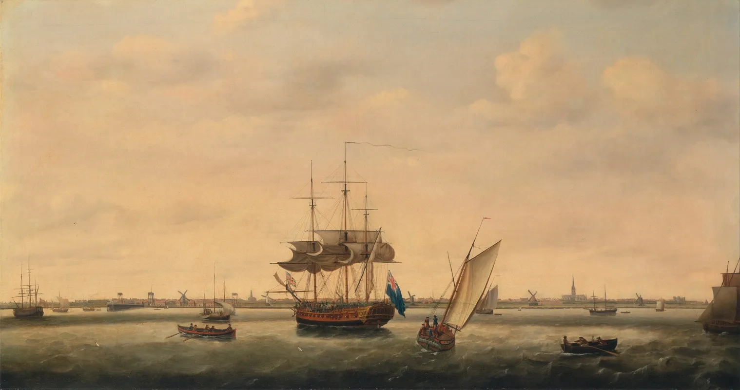 The Frigate Surprise At Anchor Off Great Yarmouth Norfolk Wall Art by Francis Holman - High-Resolution Digital Print