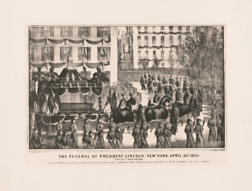 The Funeral Of President Lincoln New York April 25th 1865 Passing Union Square