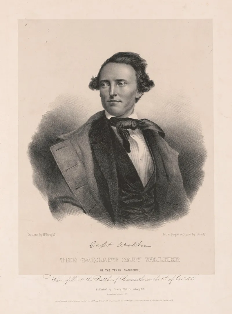 The Gallant Capt Walker Of The Texan Rangers Who Fell At The Battle Of Huamantla On The 9th Of Octer 1847 Wall Art by Francis Michelin - High-Resolution Digital Print