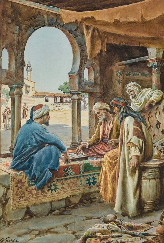 The Game Of Draughts Wall Art by François Nardi - High-Resolution Digital Print