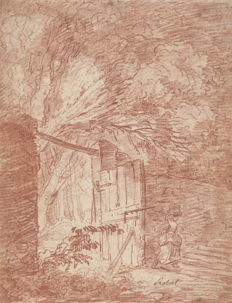 The Garden Gate Wall Art by Hubert Robert - High-Resolution Digital Print